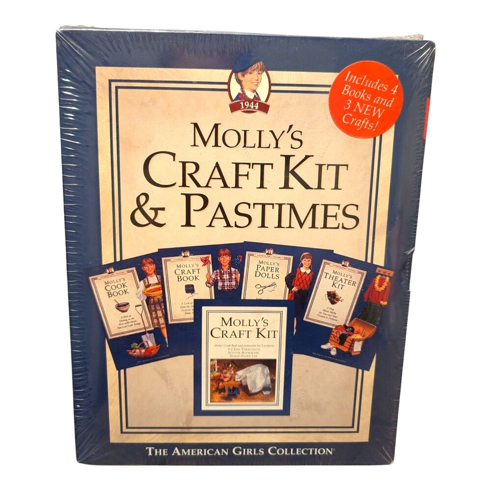 American Girl MOLLY Craft Kit & Pastimes Set Vintage Pleasant Company New Sealed